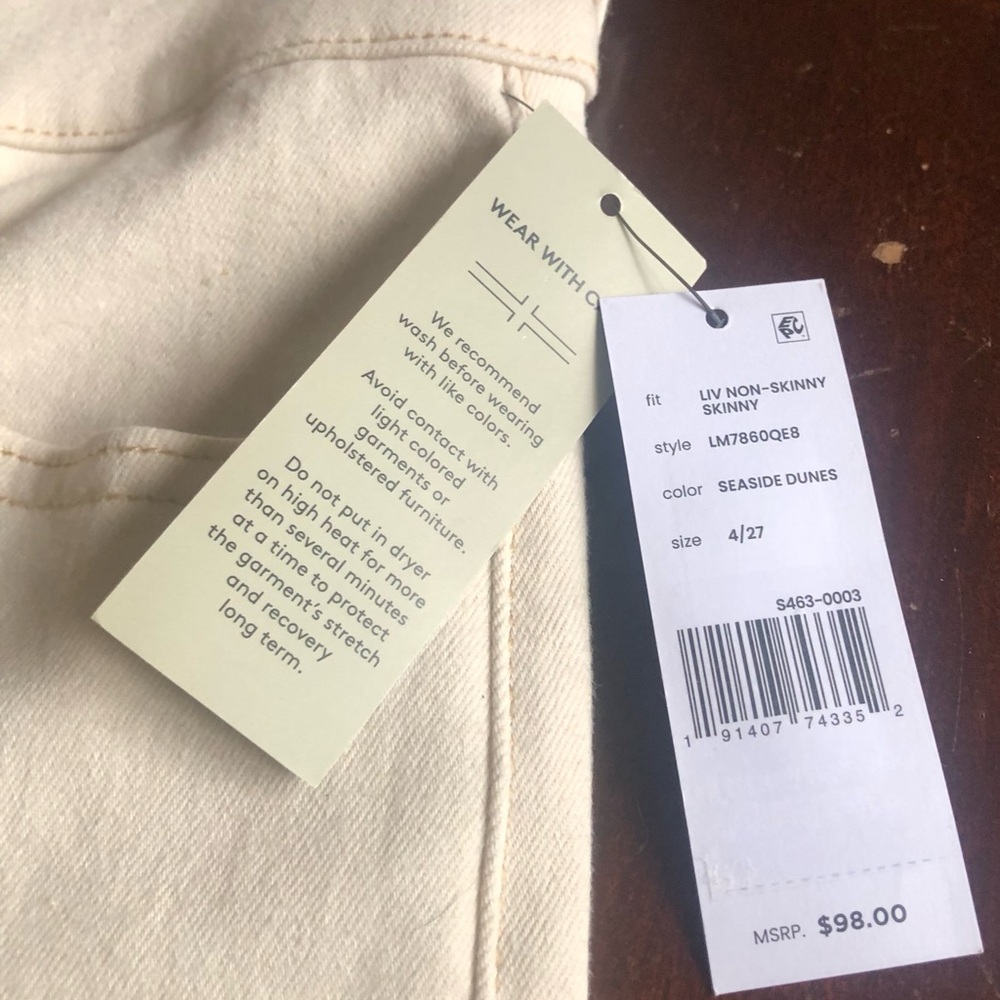 New Liverpool Los Angeles Cream cropped Jeans - Picture 11 of 12